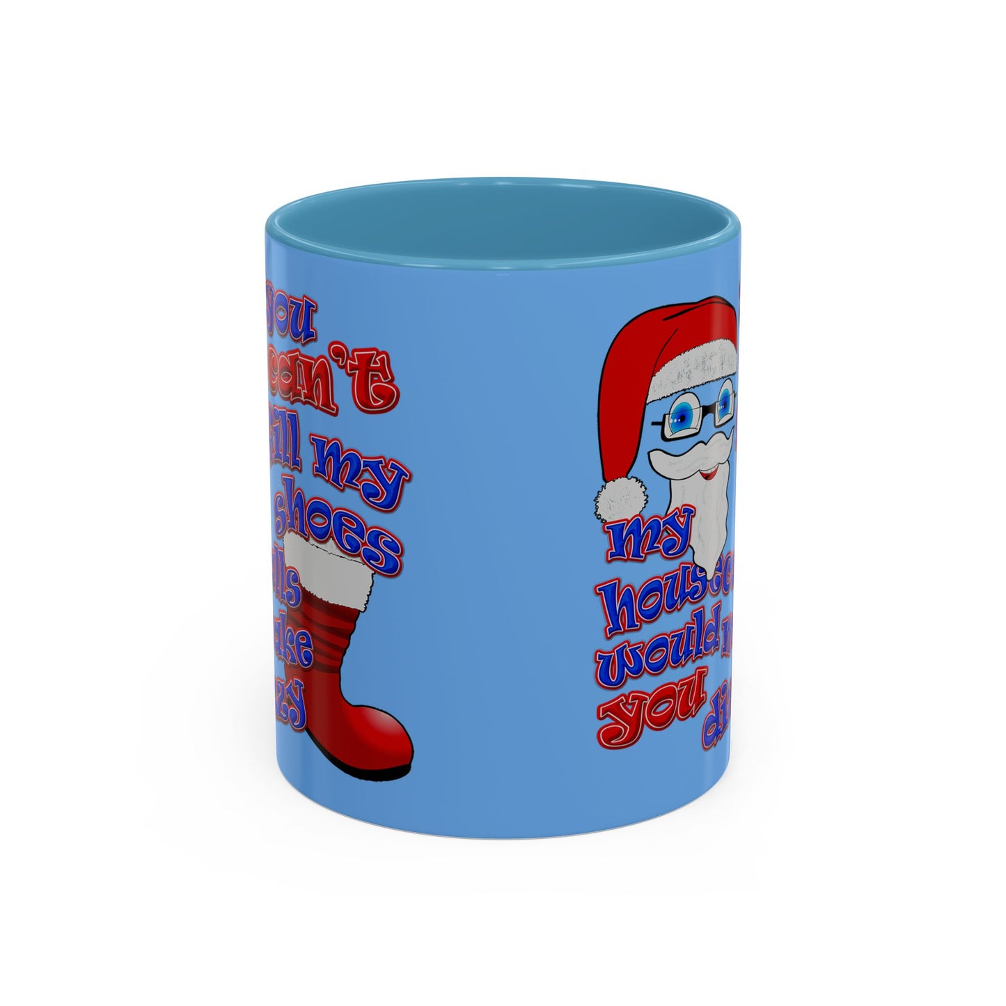 santa's shoes - Accent Mug (light blue)
