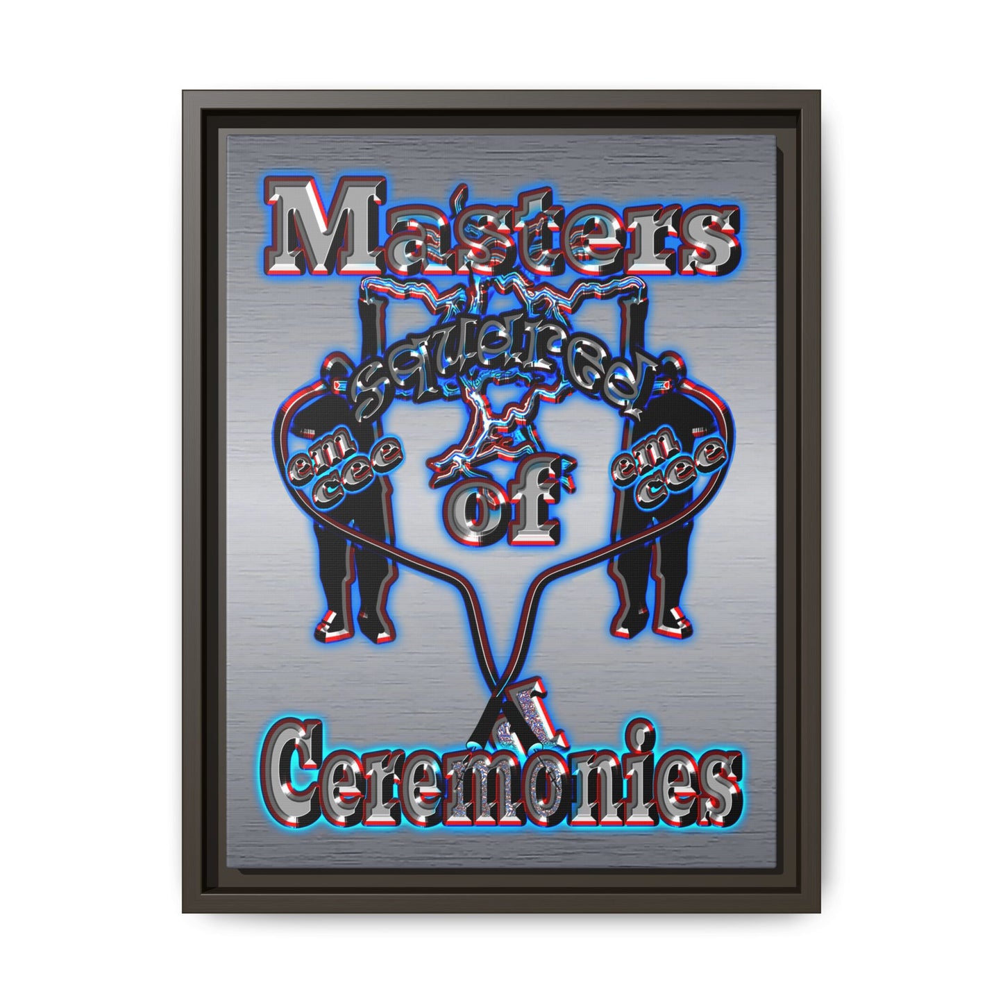 em cee squared - framed canvas art (brushed nickel)