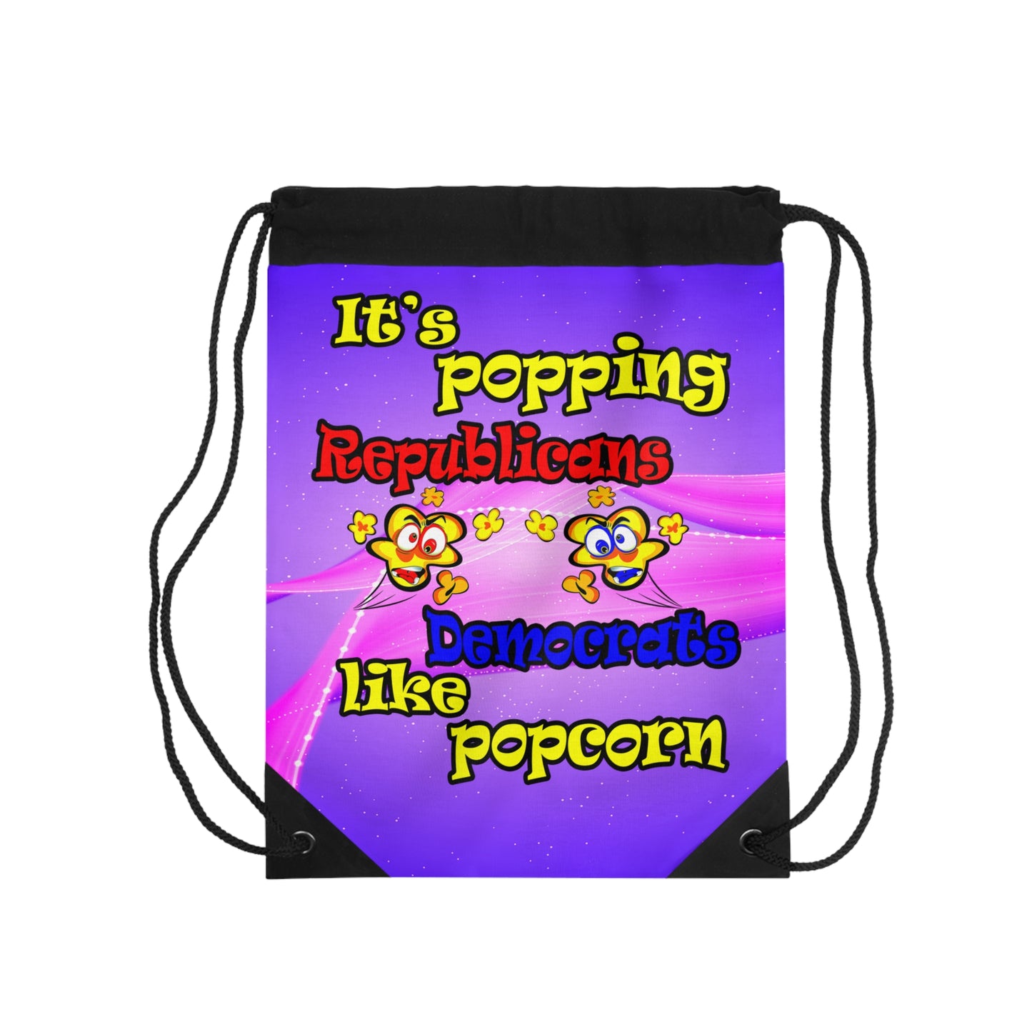 popping like popcorn - Drawstring Bag (purple-pink wave)