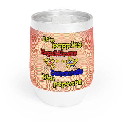 popping like popcorn - Chill Wine Tumbler (yellow-orange wave)
