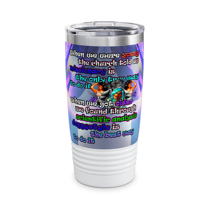 doggystyle - Ringneck Tumbler, 20oz (grey-pink wave)