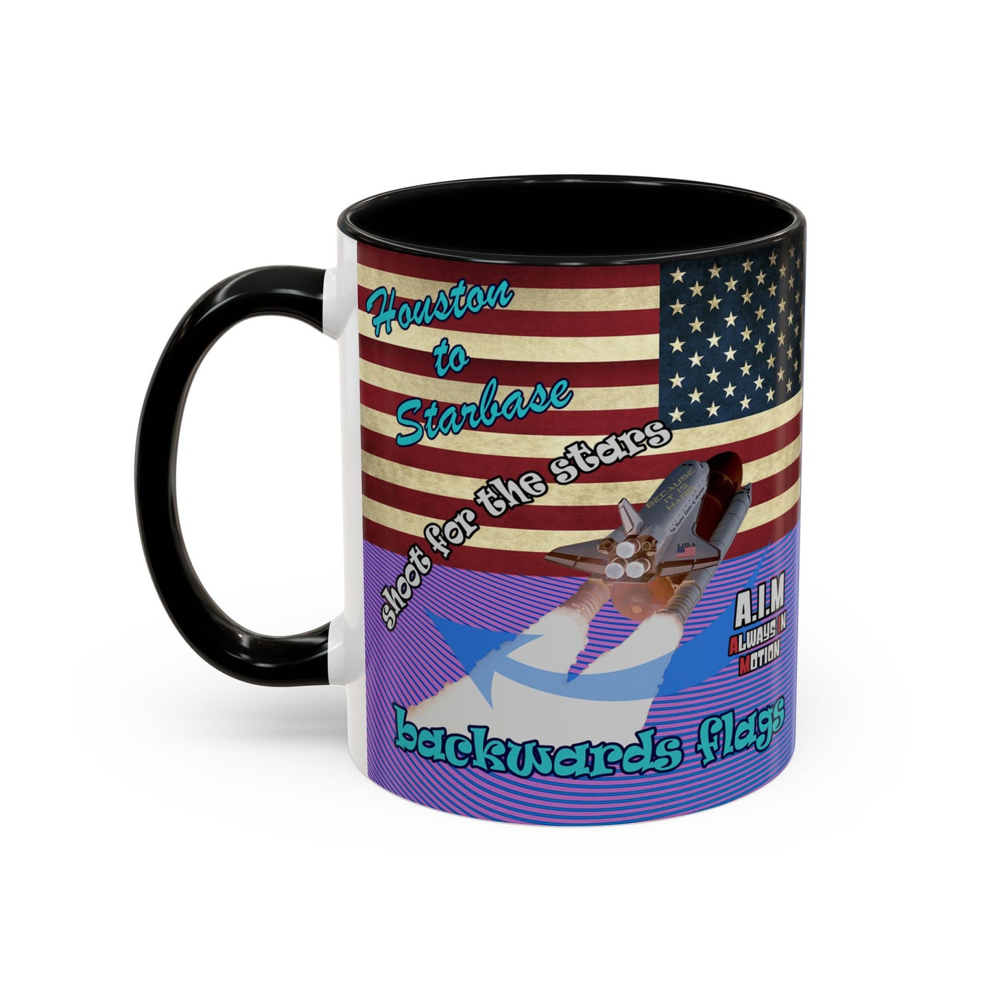 shoot for the stars - Accent Mug (light blue-purple wave)