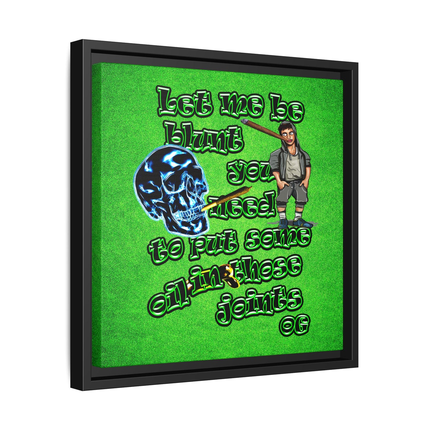 og - framed canvas art (green turf)