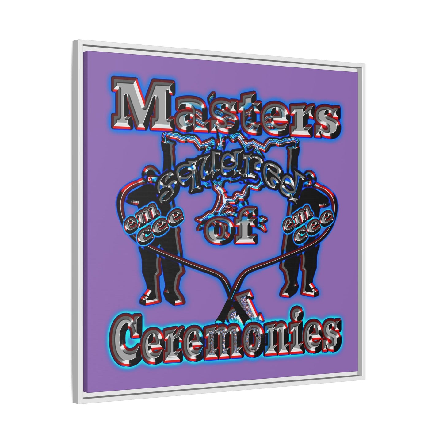 em cee squared - framed canvas art (light purple)