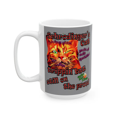 schrodinger's cat - White Mug (grey)