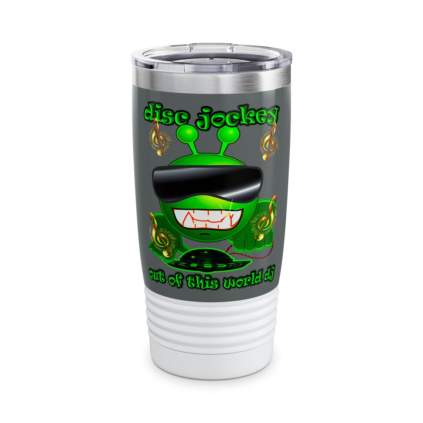 disc jockey - Ringneck Tumbler, 20oz (dark grey)