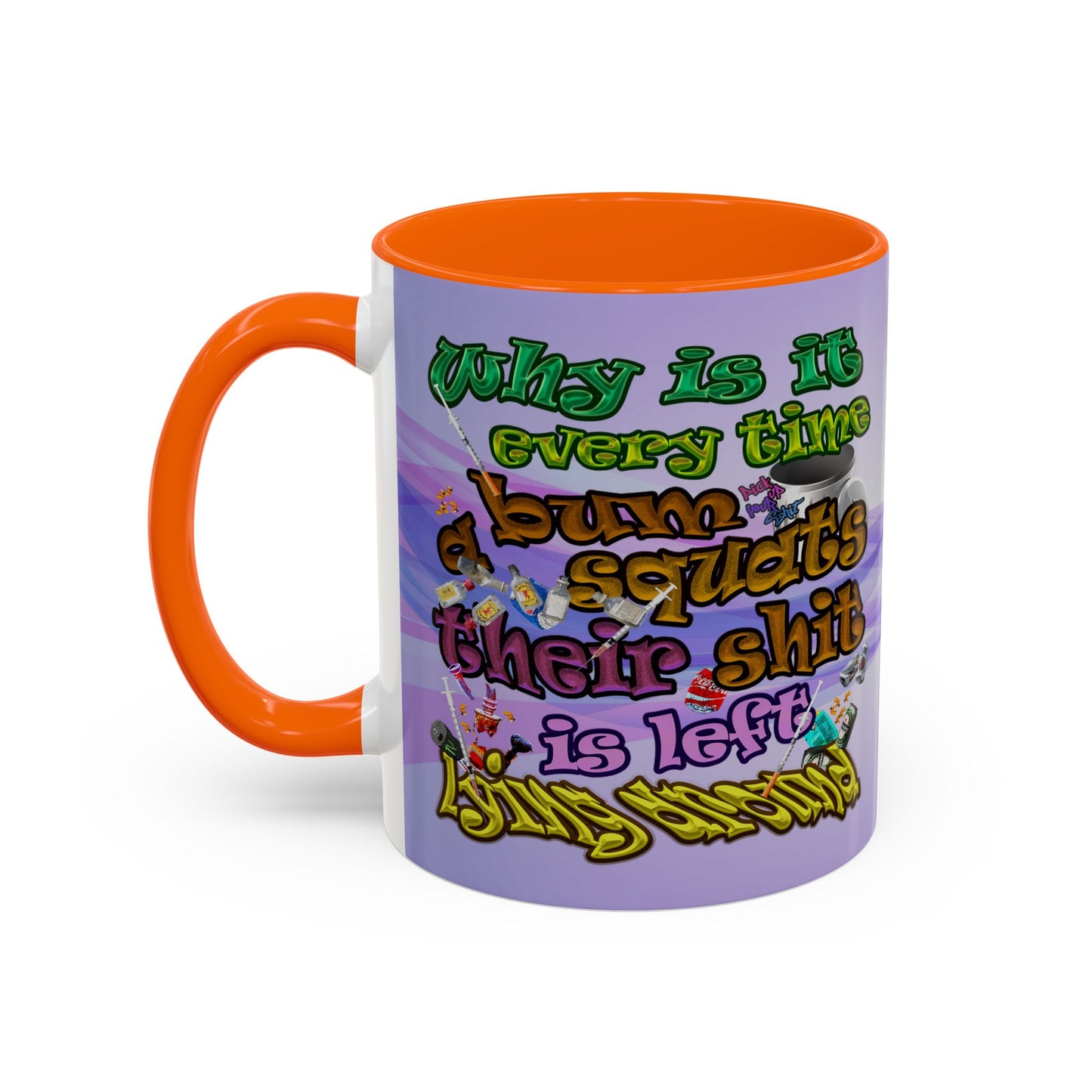 the bum's shit - Accent Mug (light blue-pink wave)