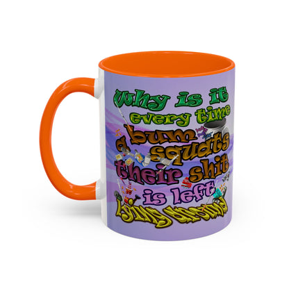 the bum's shit - Accent Mug (light blue-pink wave)