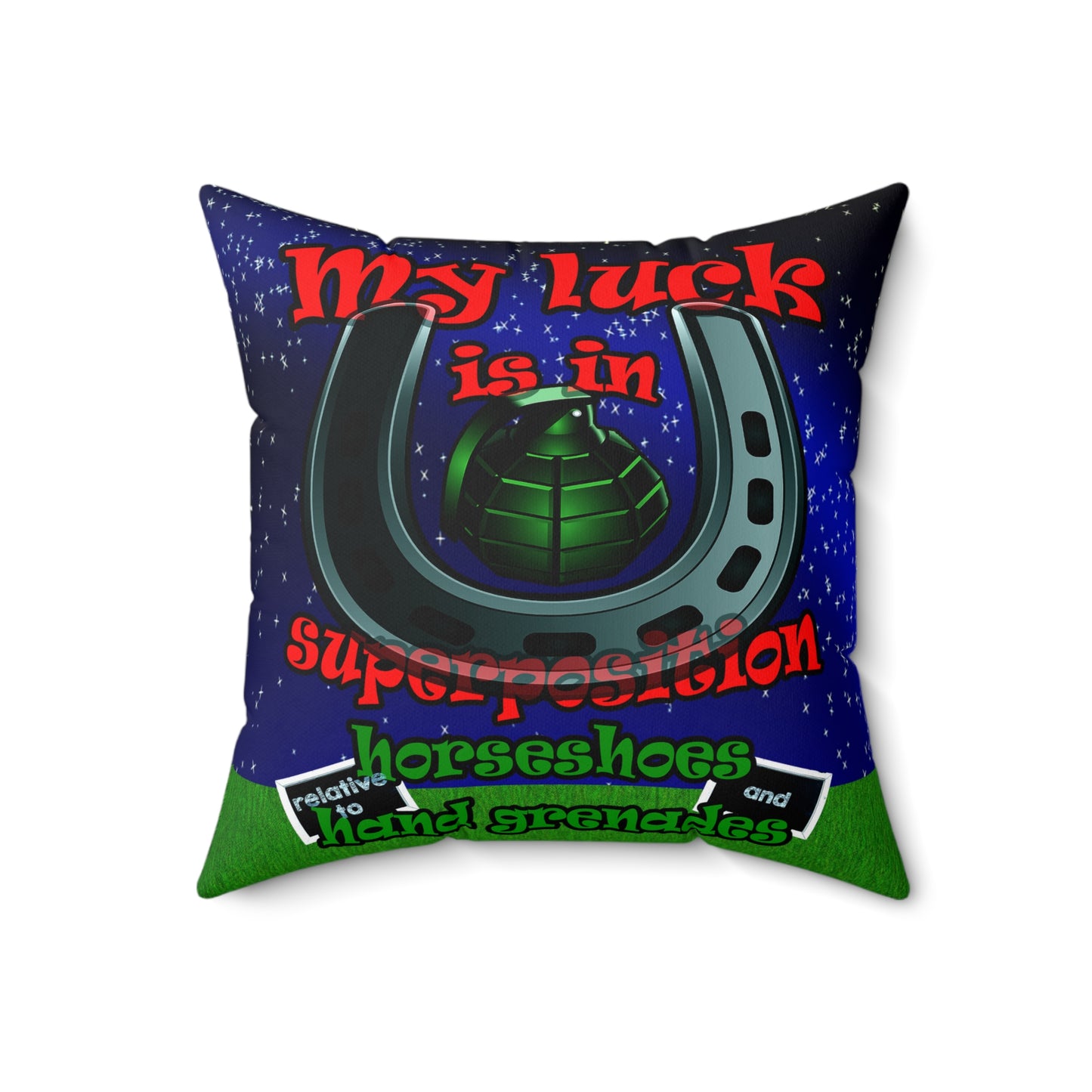 my luck - Spun Polyester Square Pillow - ('snoops' background)