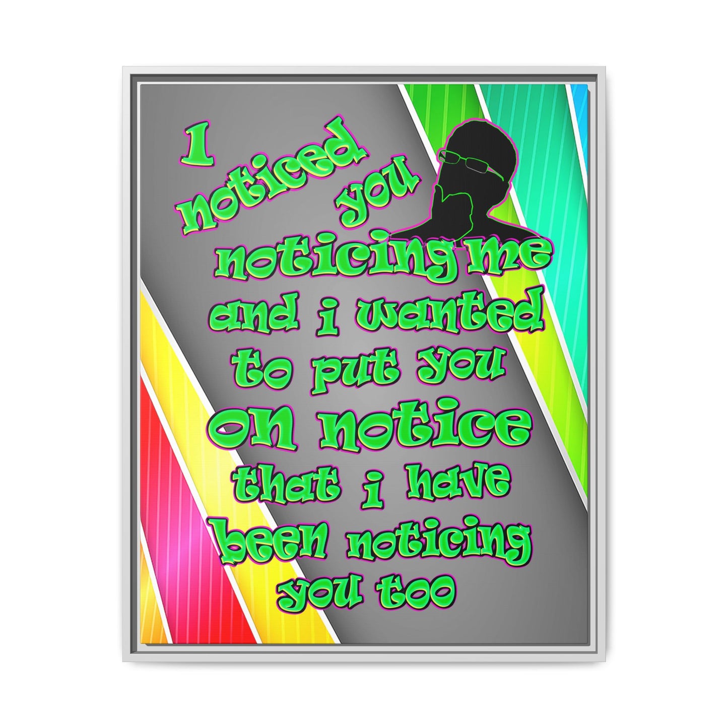 noticed you noticing - framed canvas art (rainbow split)
