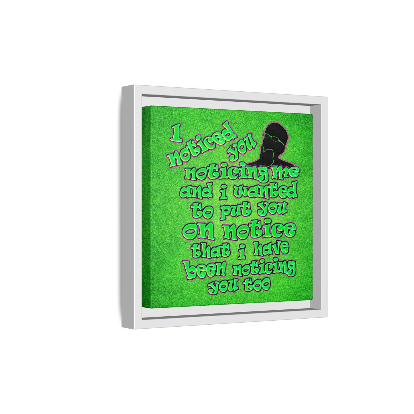 noticed you noticing - framed canvas art (green turf)