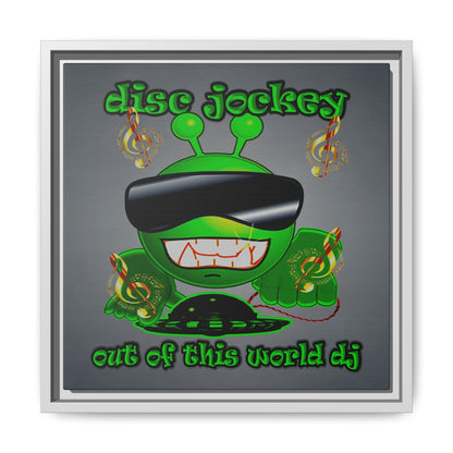 disc jockey - framed canvas art (grey-light grey)