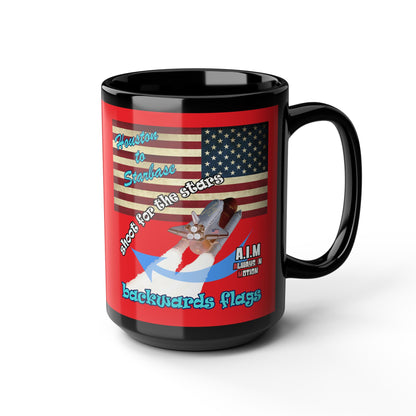 shoot for the stars - Black Mug (red)