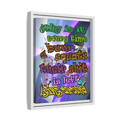 the bum's shit - framed canvas art (grey-pink wave)