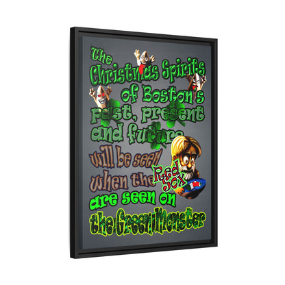 christmas spirits of boston - framed canvas art (grey-light grey)