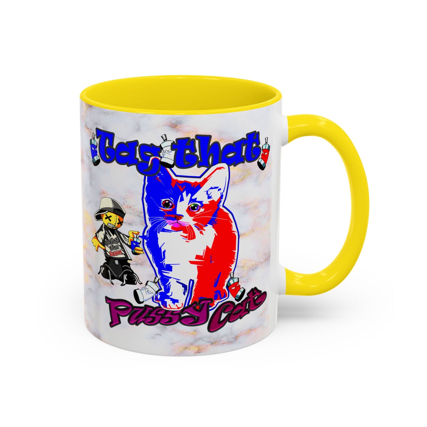 tag that - Accent Mug (white marble)