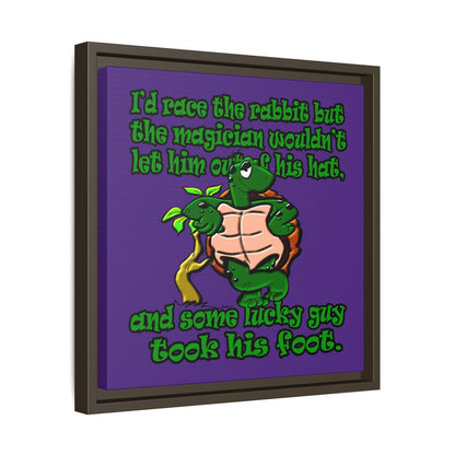 turtle race - framed canvas art (purple)