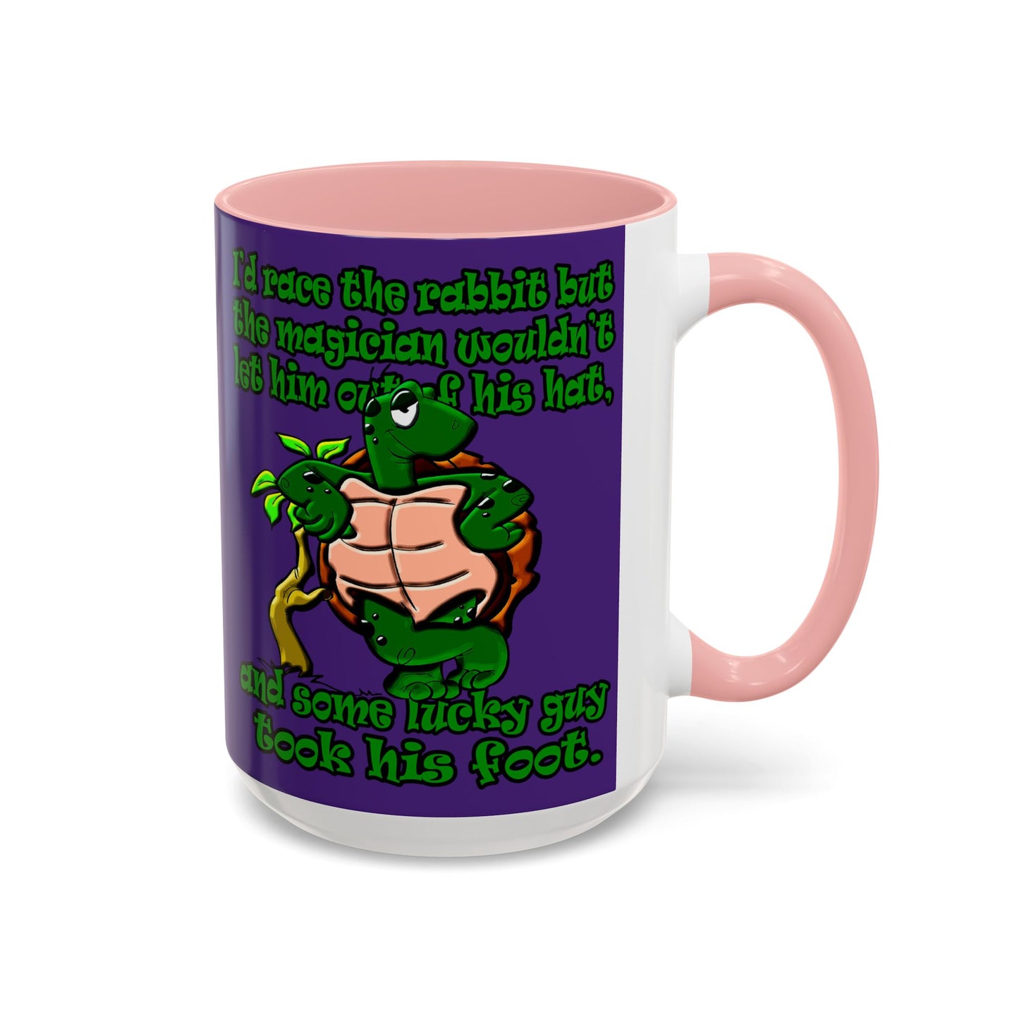 turtle race - Accent Mug (purple)