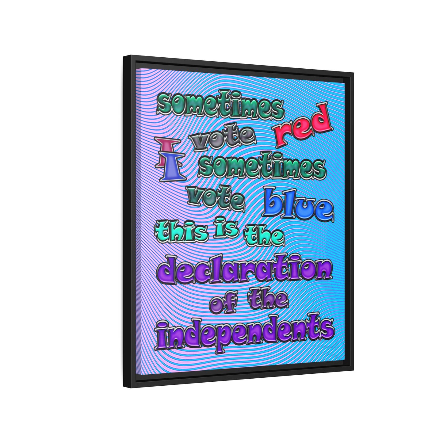 declaration of the independents - framed canvas art (light blue-purple wave)