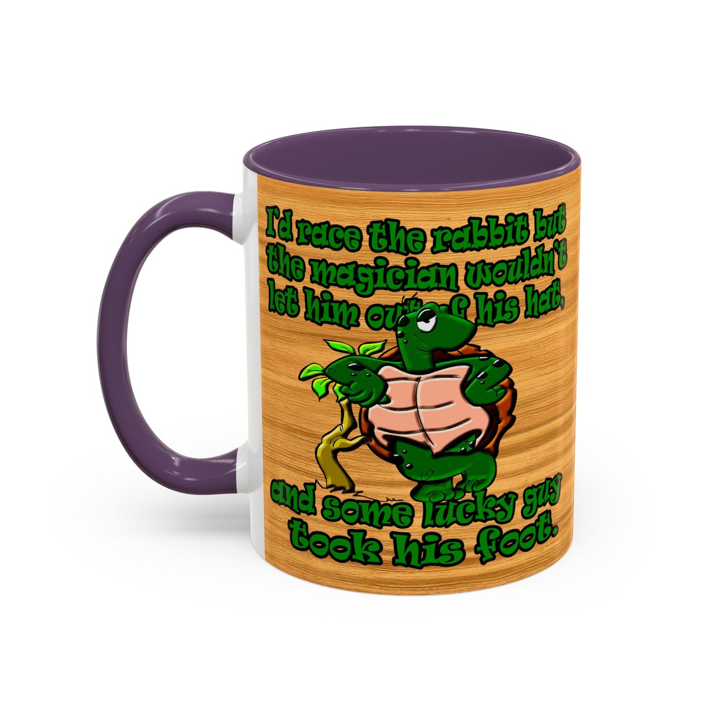 turtle race - Accent Mug (butterscotch wood finish)