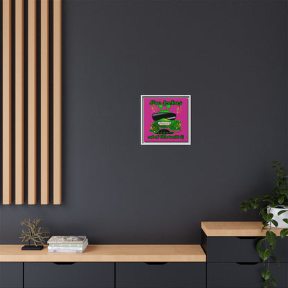 disc jockey - framed canvas art (pink)