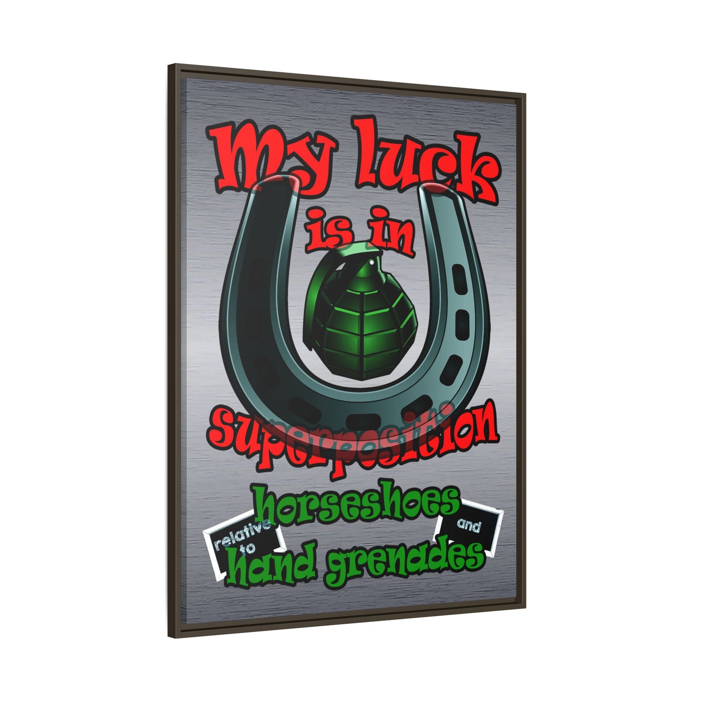 my luck - framed canvas art (brushed nickel)