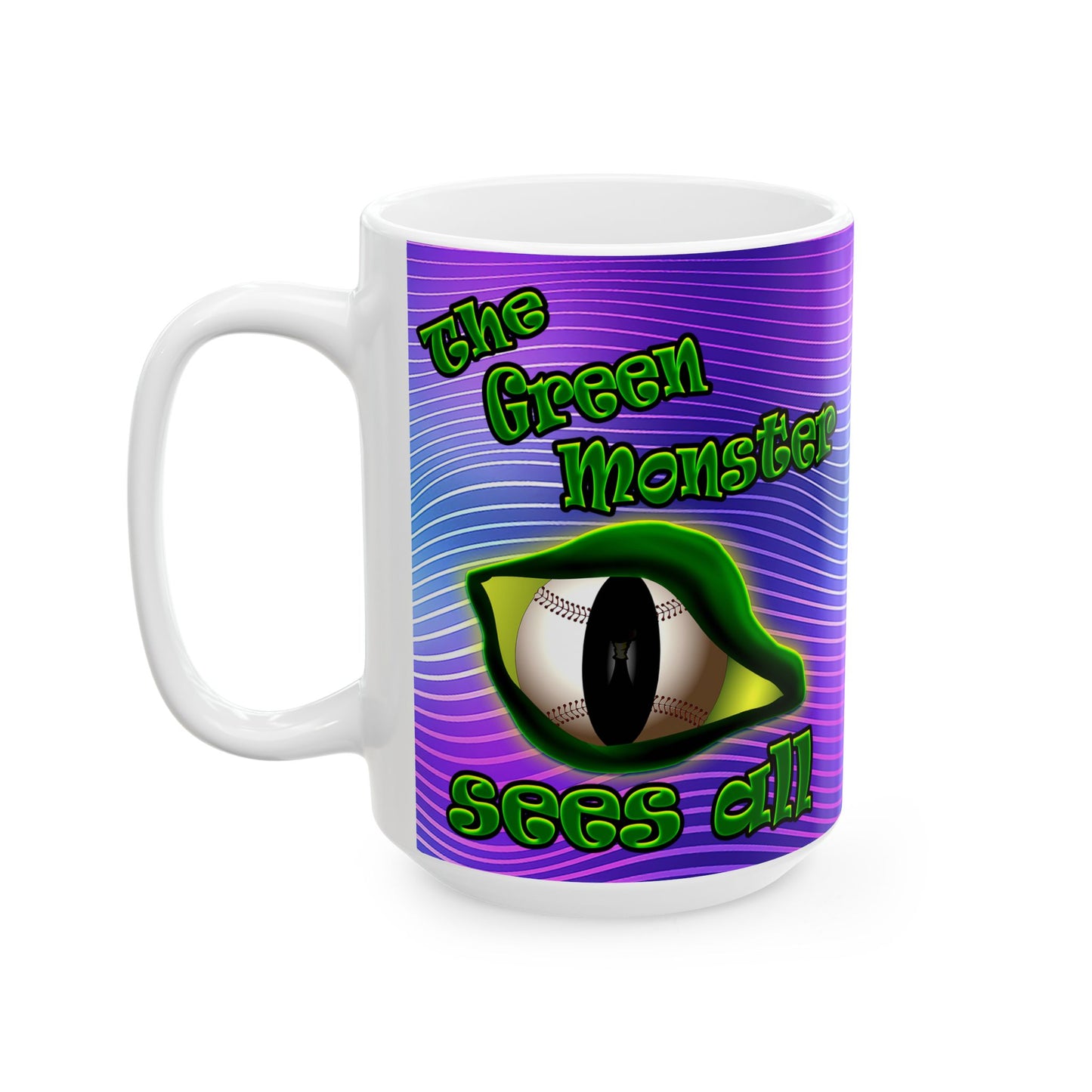 green monster - White Mug (purple wave)