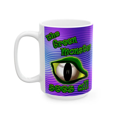 green monster - White Mug (purple wave)