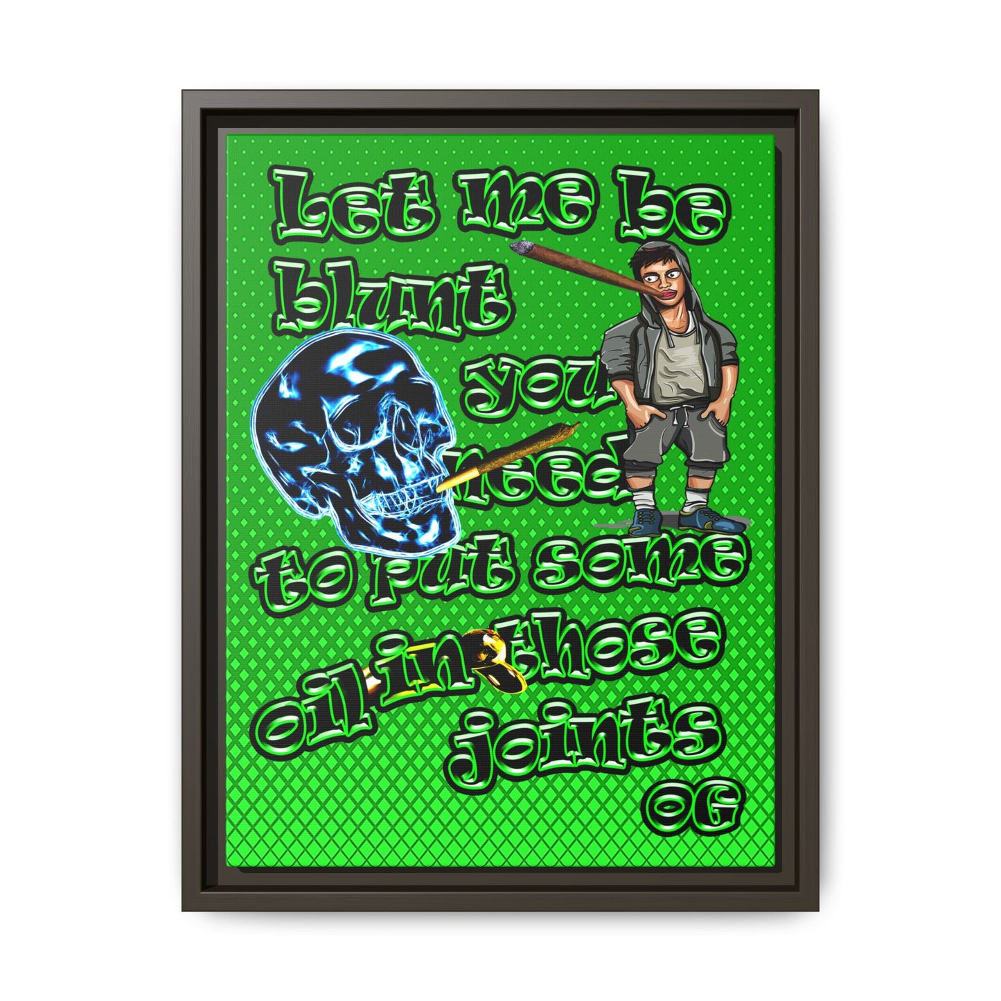 og - framed canvas art (logo green)