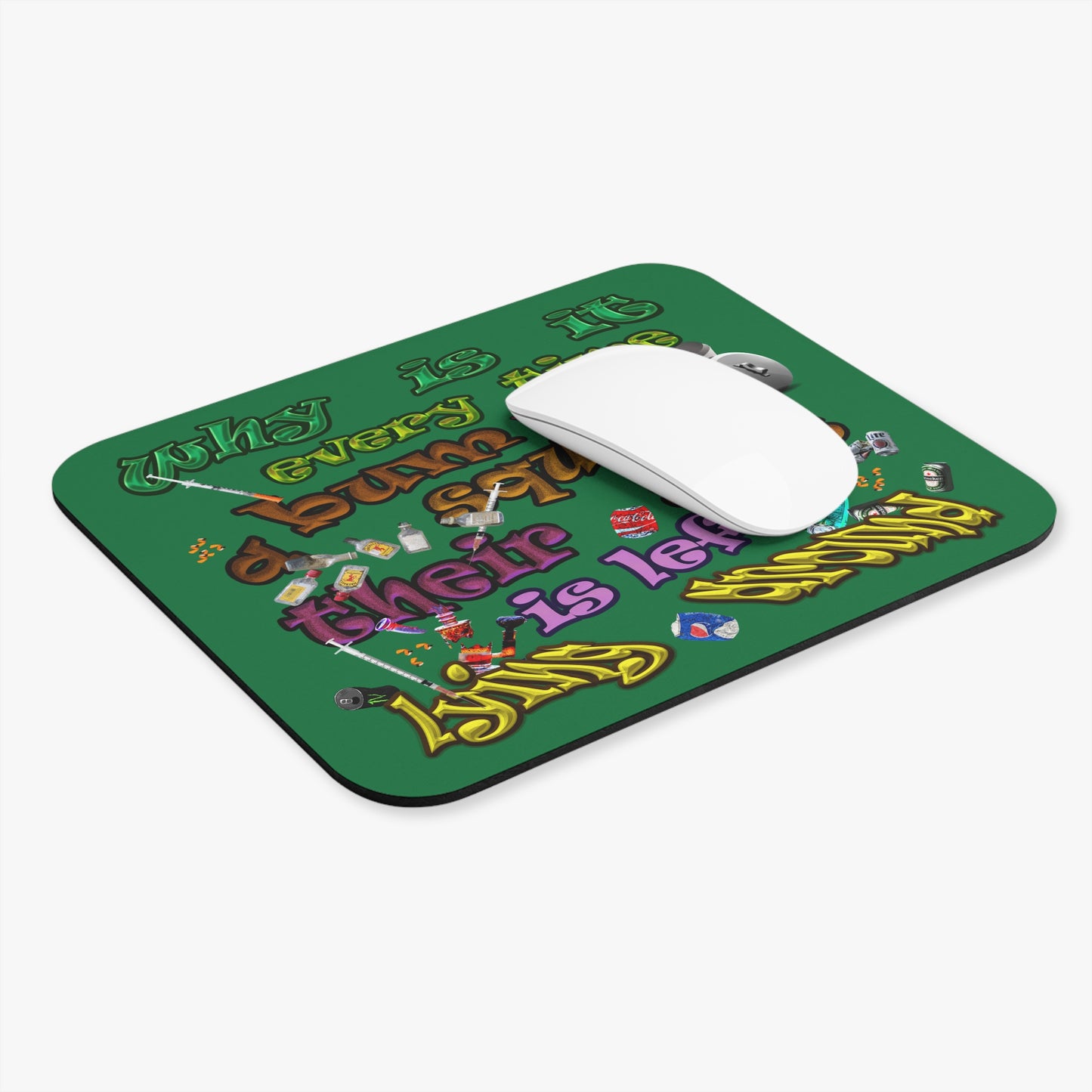 the bum's shit - Mouse Pad (Rectangle) (dark green)