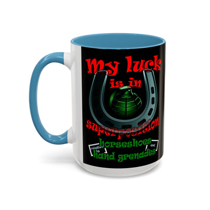 my luck - Accent Mug (black)