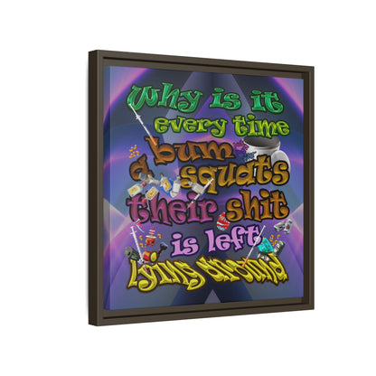 the bum's shit - framed canvas art (grey-pink wave)