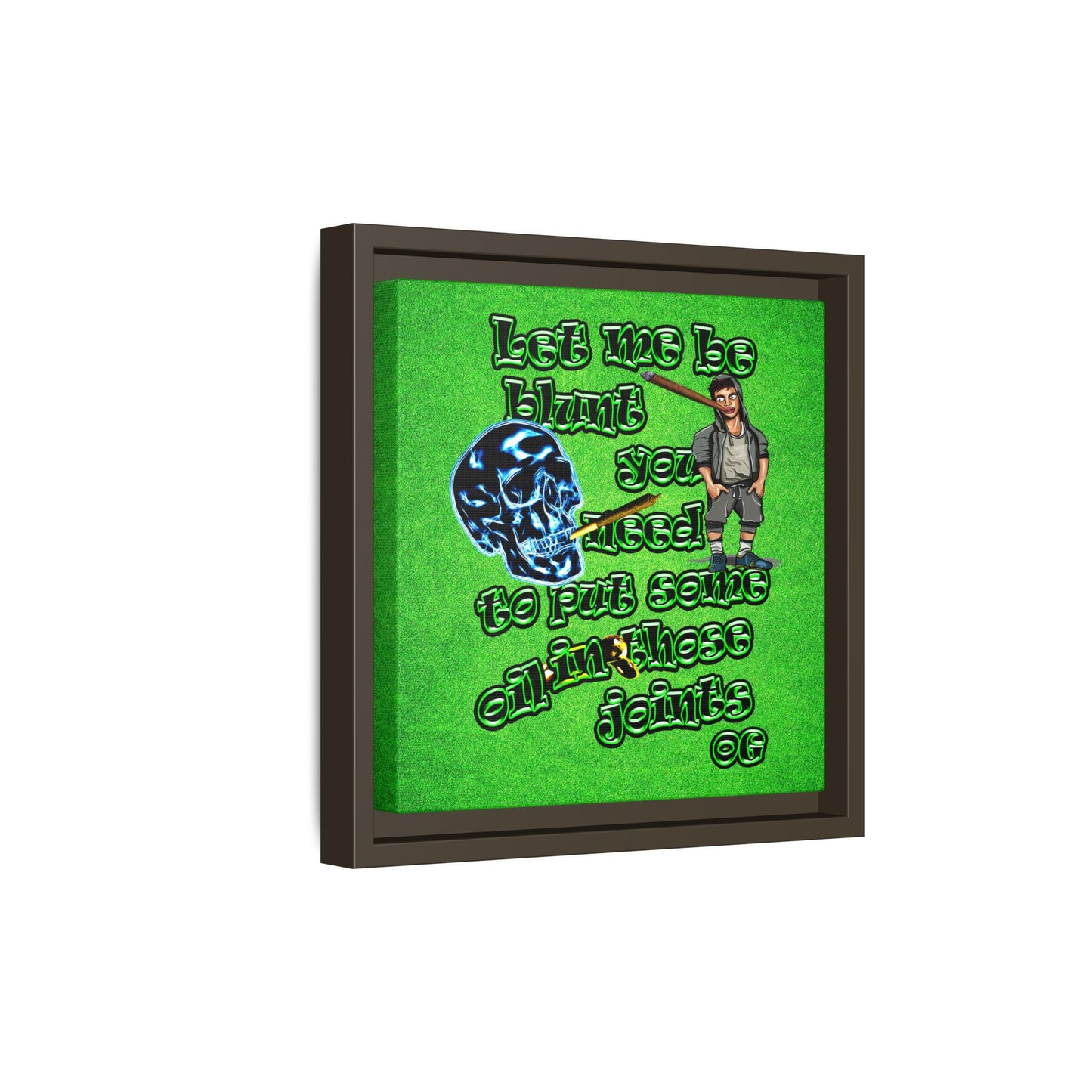 og - framed canvas art (green turf)
