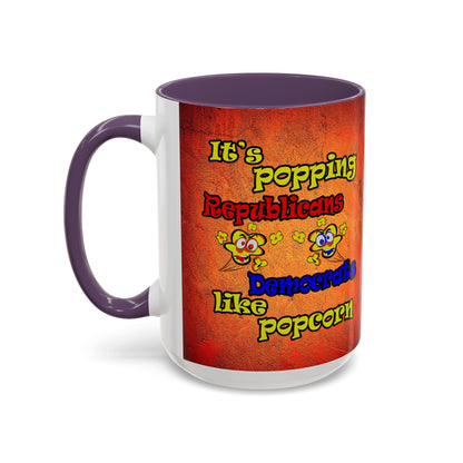popping like popcorn - Accent Mug (burnt orange)