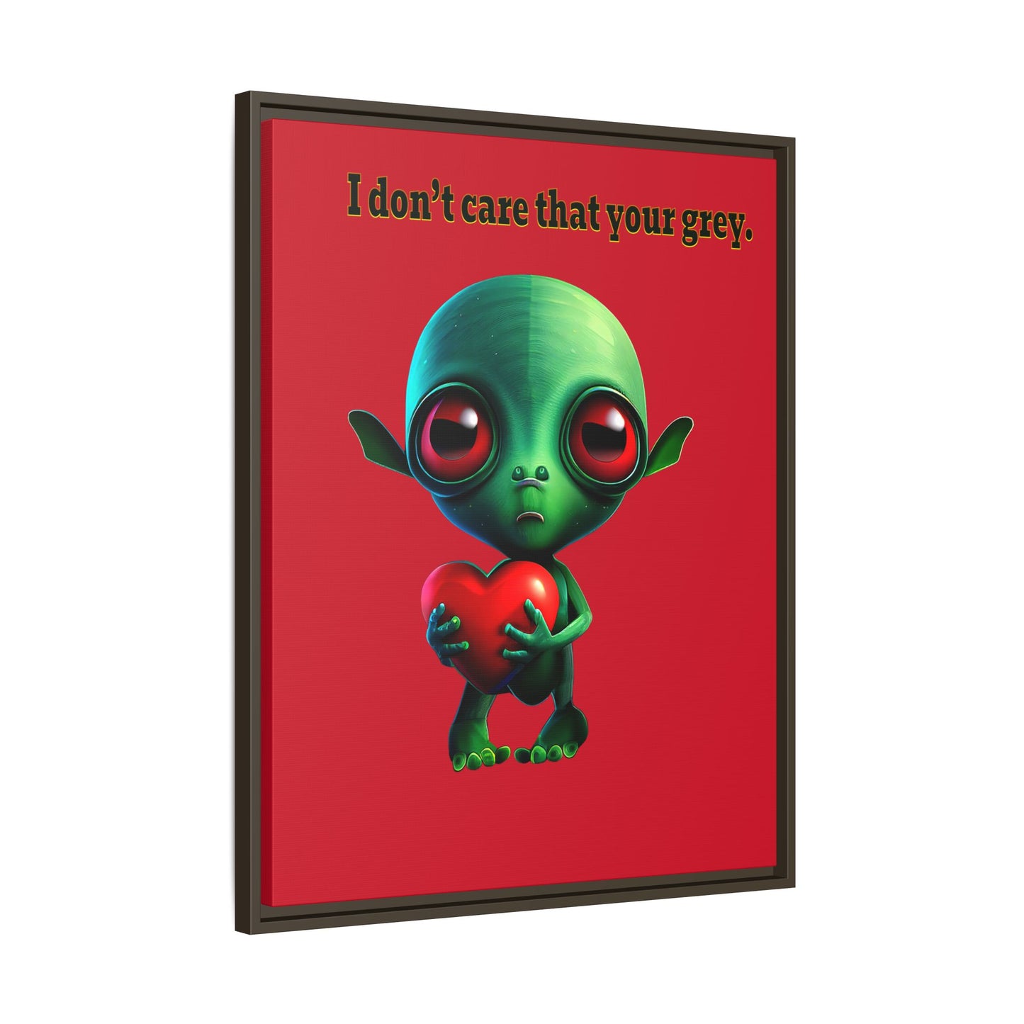 I don't care that your grey - framed canvas art (dark red)