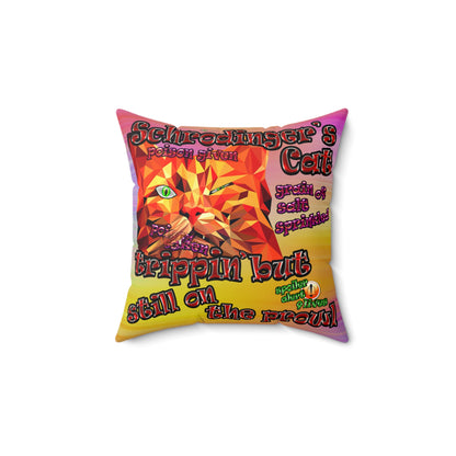 schrodinger's cat - Faux Suede Square Pillow - (color blur)
