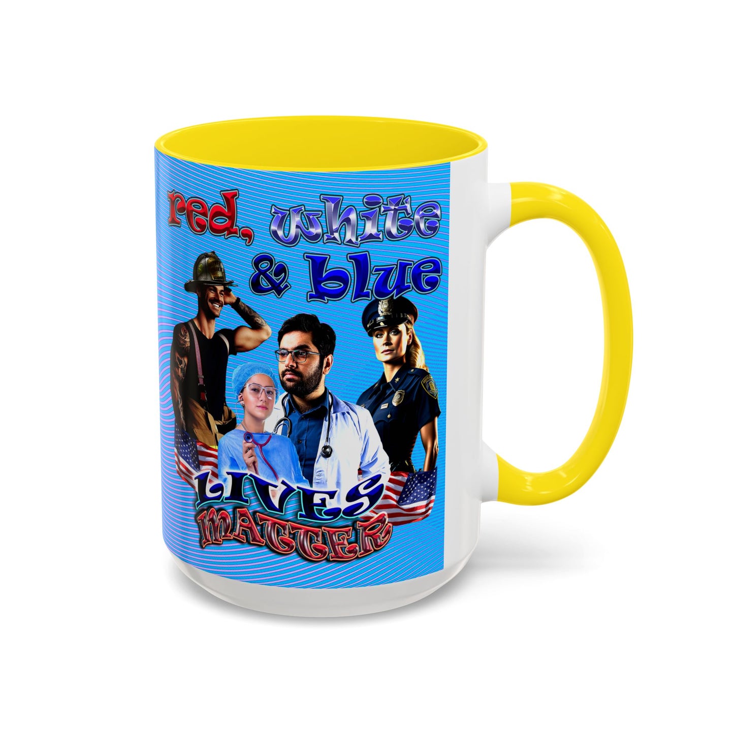 rw&b lives matter - Accent Mug (light blue-purple wave)