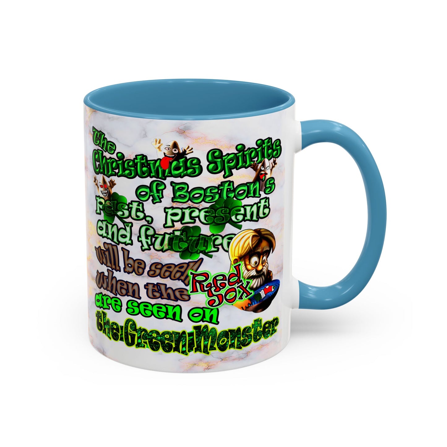 christmas spirits of boston - Accent Mug (white marble)