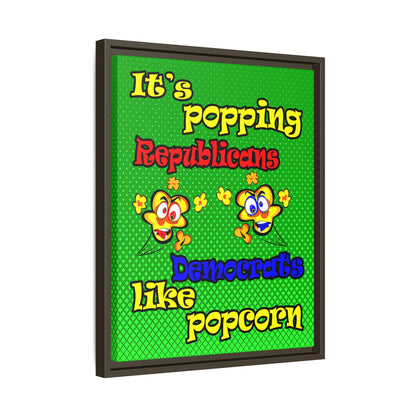 popping like popcorn - framed canvas art (logo green)
