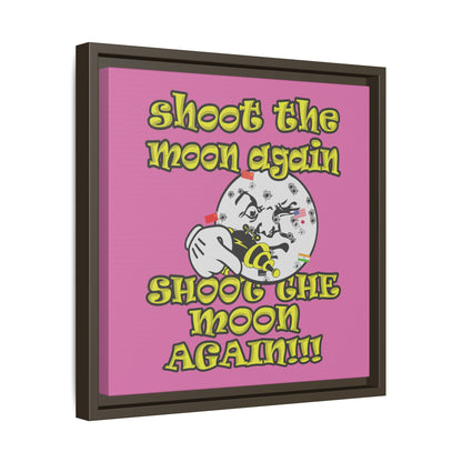 shoot the moon again - framed canvas art (light pink)