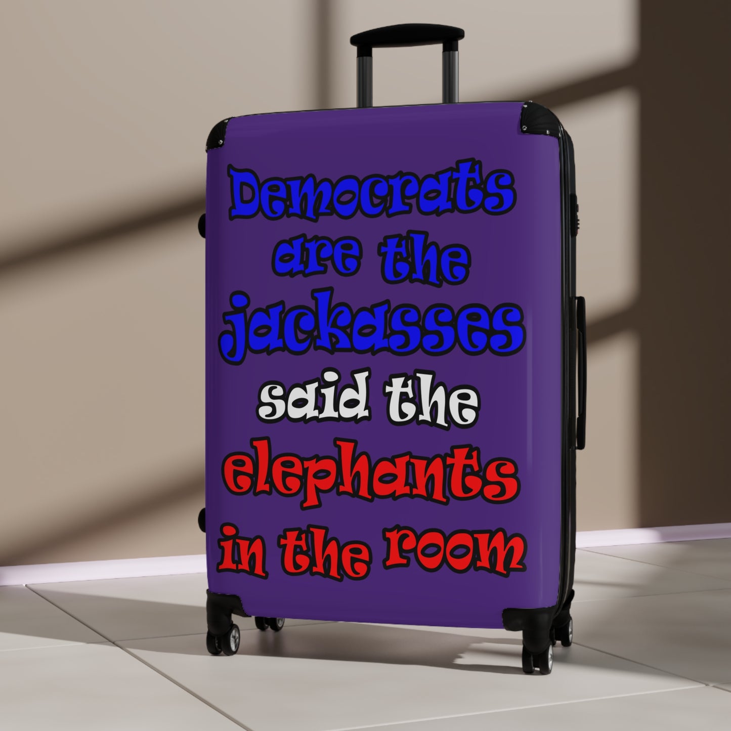 donkeys and elephants - Suitcase (purple)