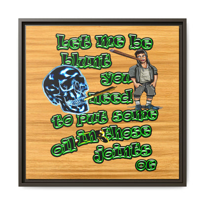 og - framed canvas art (butterscotch wood finish)