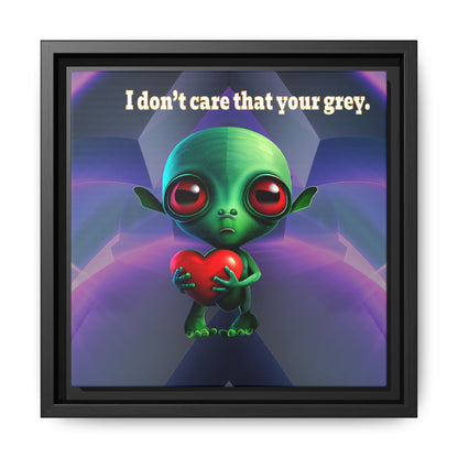 I don't care that your grey - framed canvas art (grey-pink wave)