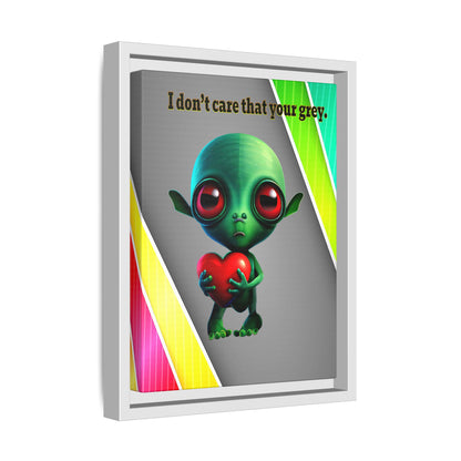 I don't care that your grey - framed canvas art (rainbow split)