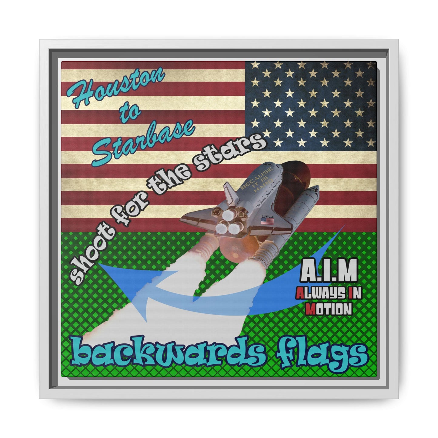 shoot for the stars - framed canvas art (logo green)