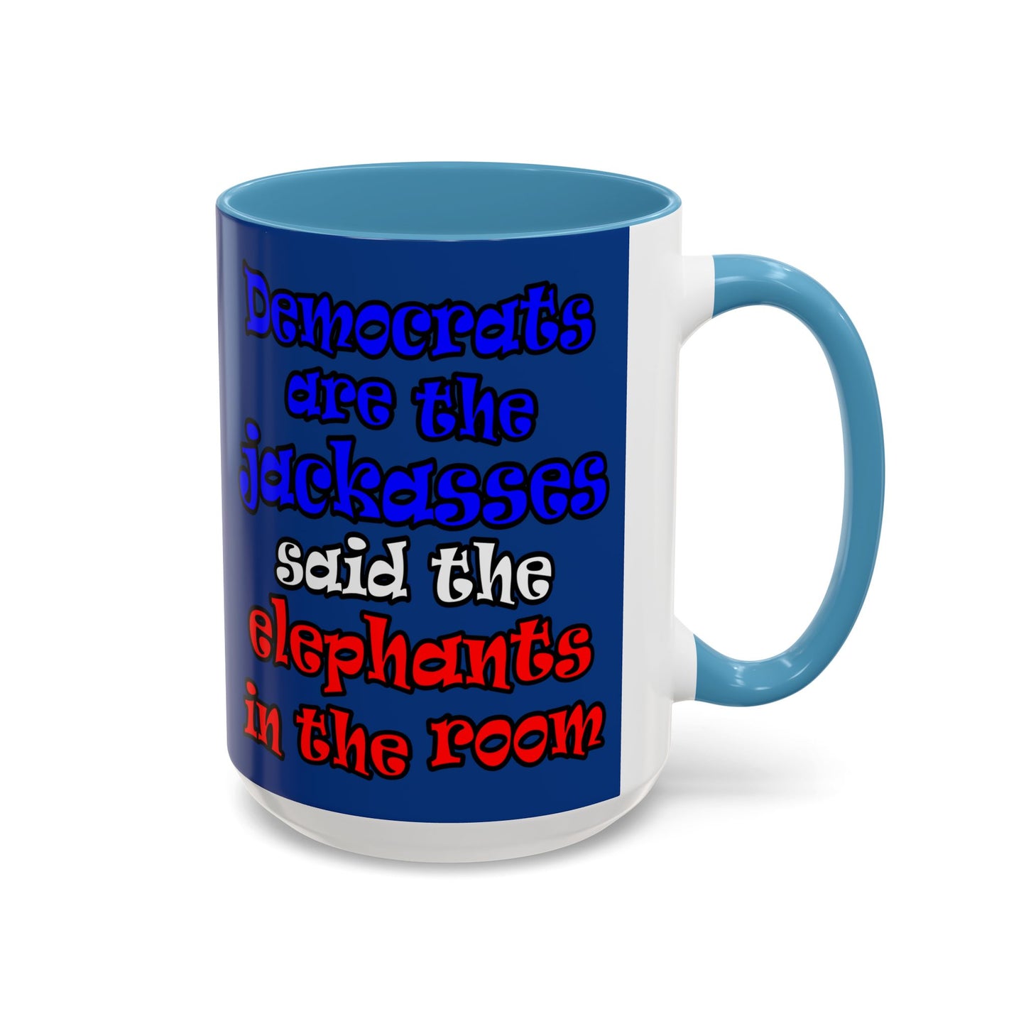donkeys and elephants - Accent Mug (dark blue)