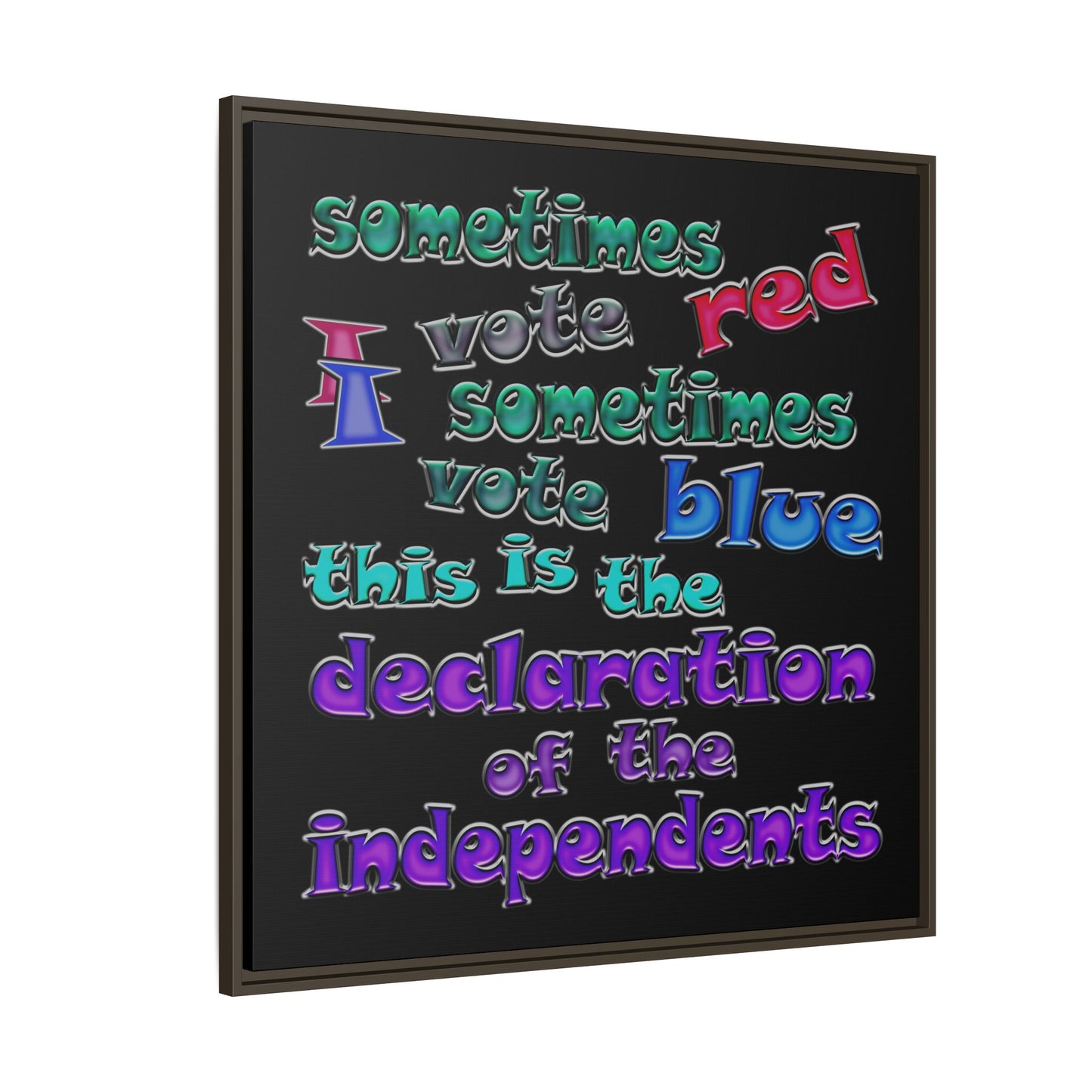 declaration of the independents - framed canvas art (black)