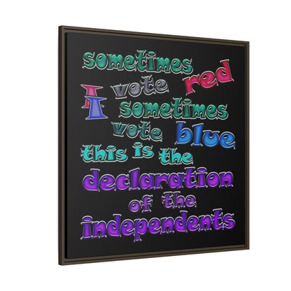 declaration of the independents - framed canvas art (black)