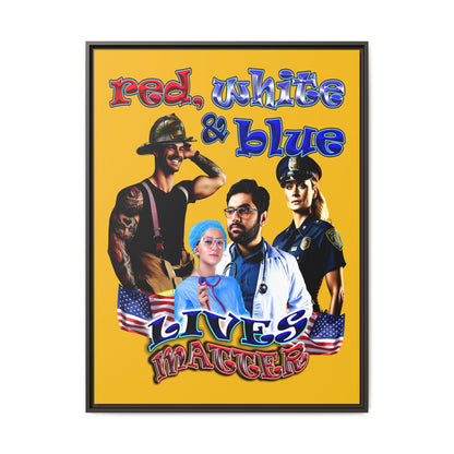 rw&b lives matter - framed canvas art (yellow)