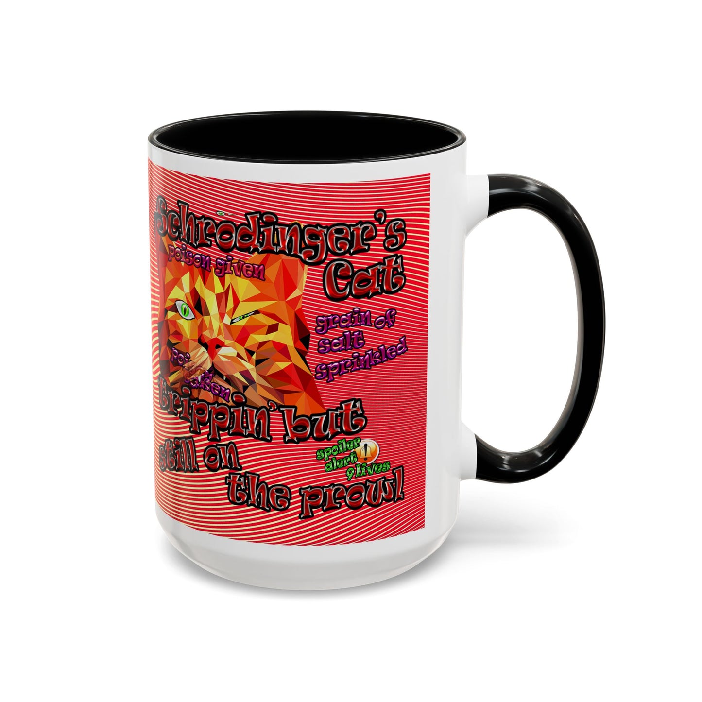schrodinger's cat - Accent Mug (yellow-orange wave)